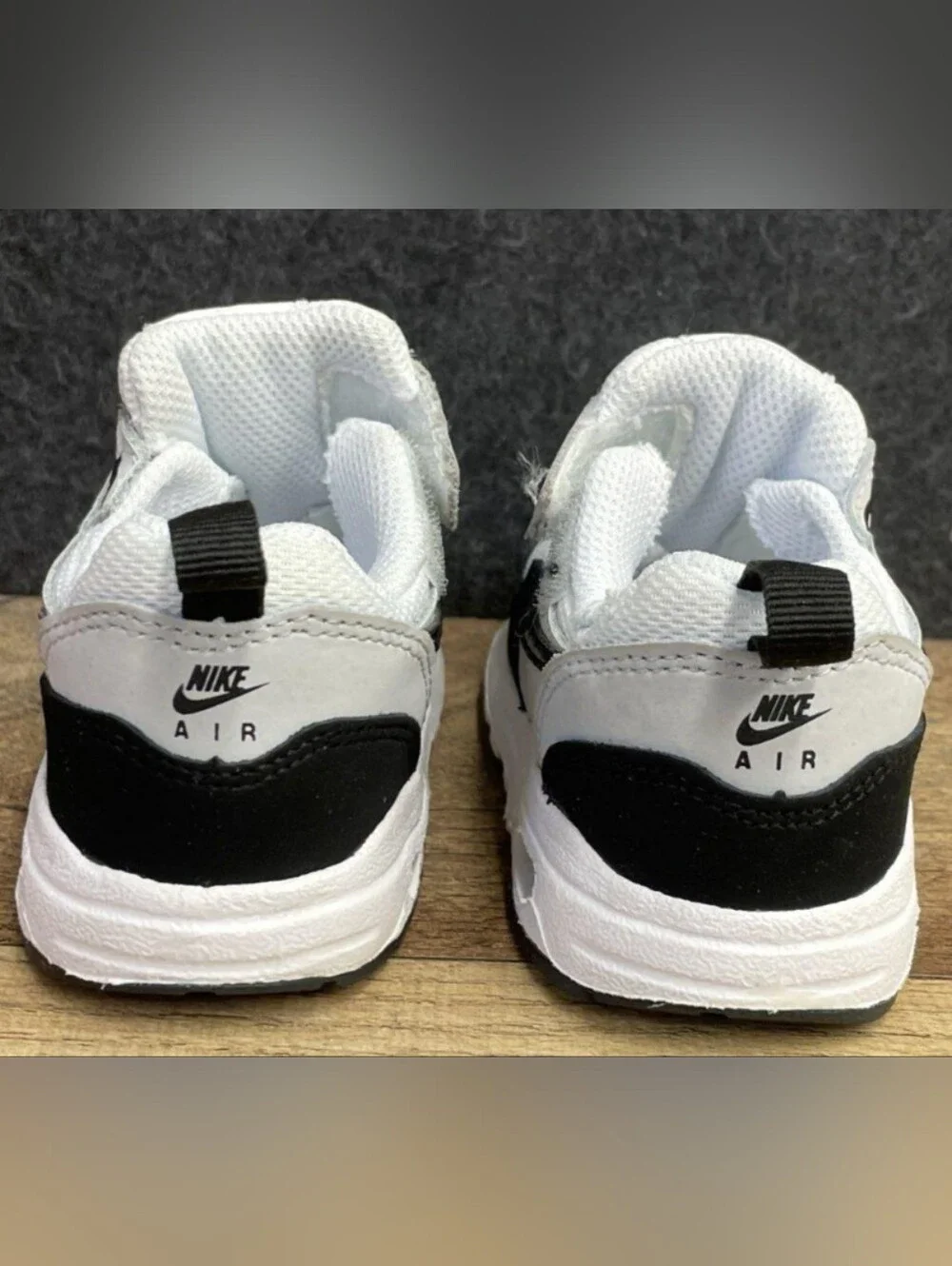 Nike Air Max 1 Easyon (TD) White Black Toddler Sneakers Size 4C NIB $65